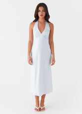 Heavy Hearted Midi Dress - Blue