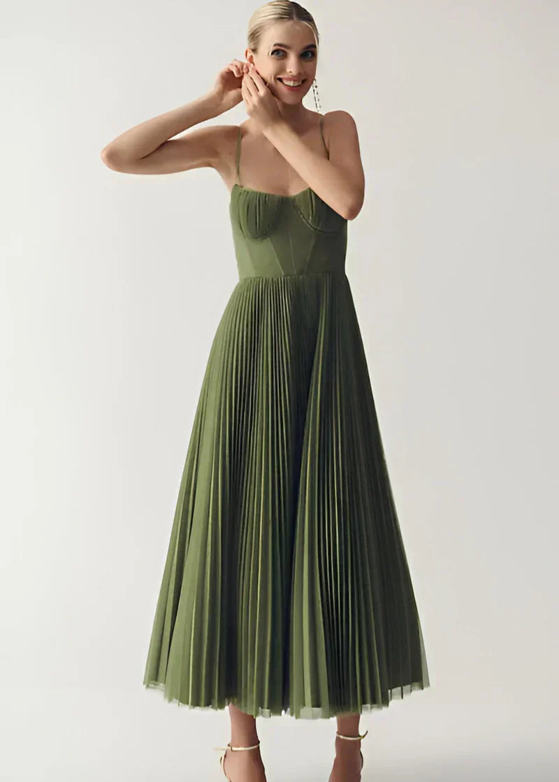 Amarè – Tulle midi dress with sweetheart neckline