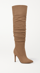 Elan Over Knee High Heel Boots - Taupe