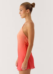 Palm Sugar Beaded Mini Dress - Sunset Ombre