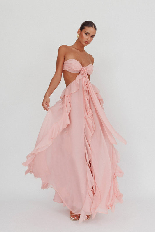 Livette - Cut-Out Ruffle Maxi Dress