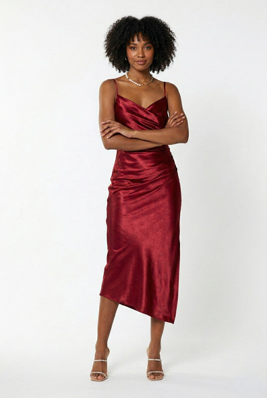 Billie Midi Dress - Red