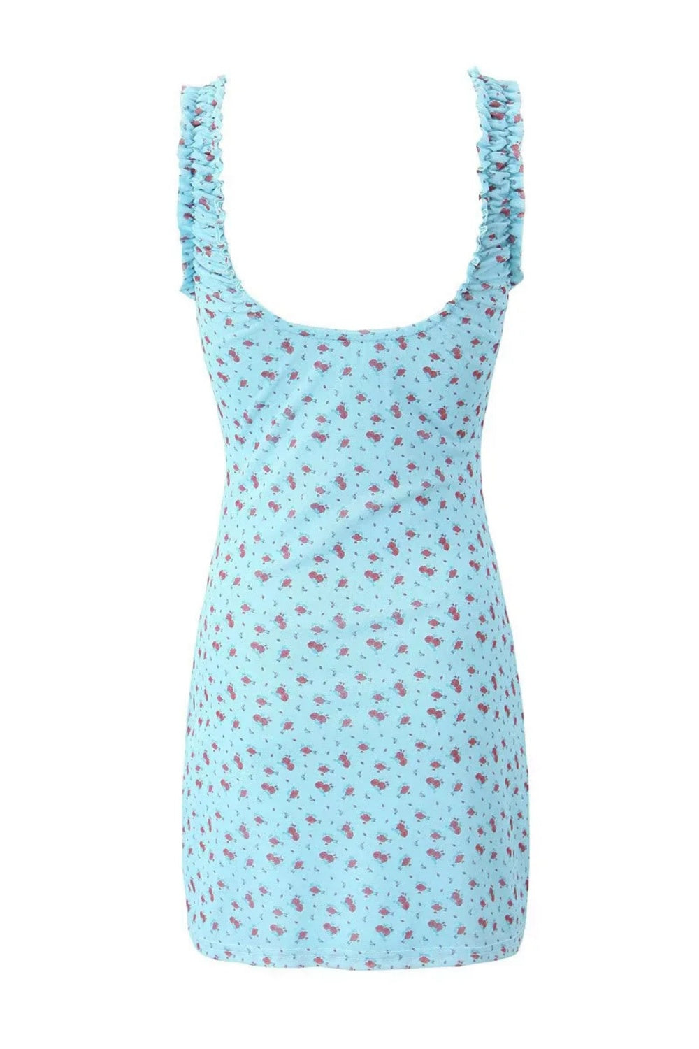 Green Ruched Straps Bow Stripe Skirt