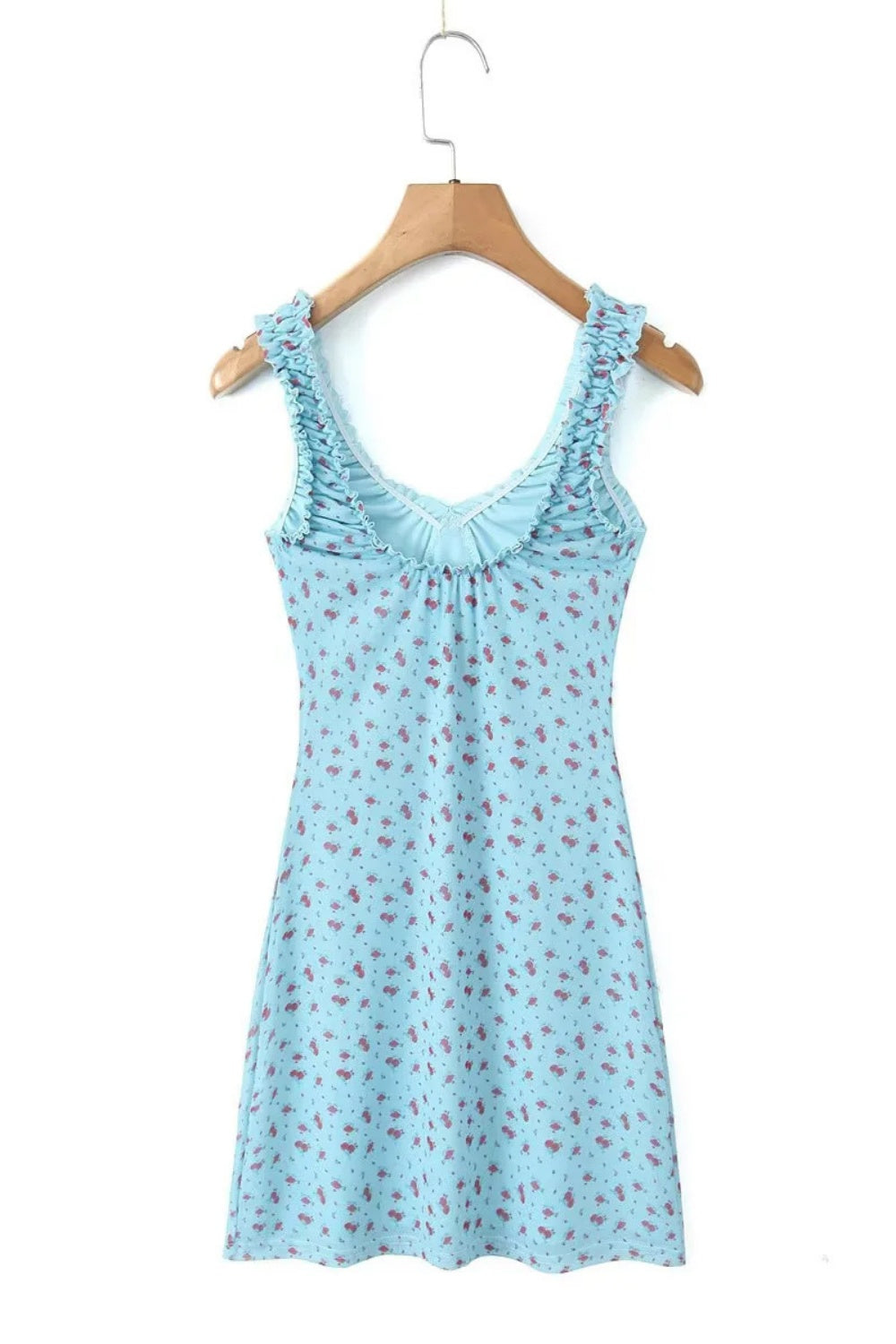 Green Ruched Straps Bow Stripe Skirt