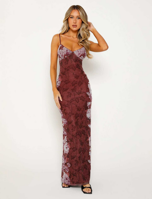 Livette - Floral Rose Maxi Dress