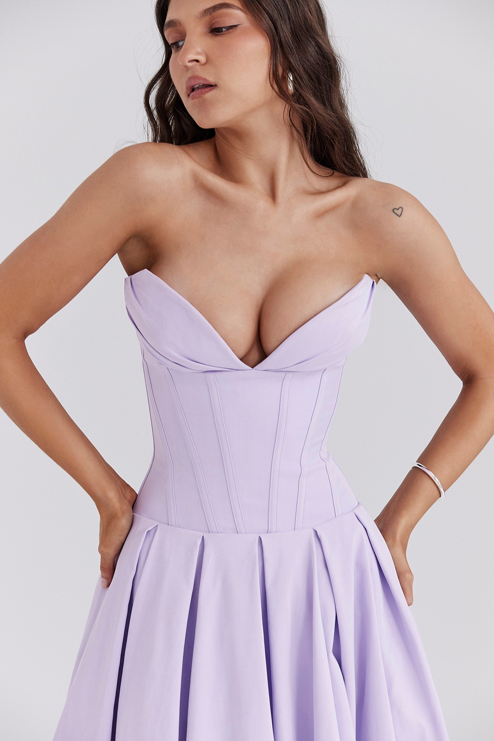 Livette - Strapless Corset Midi Dress