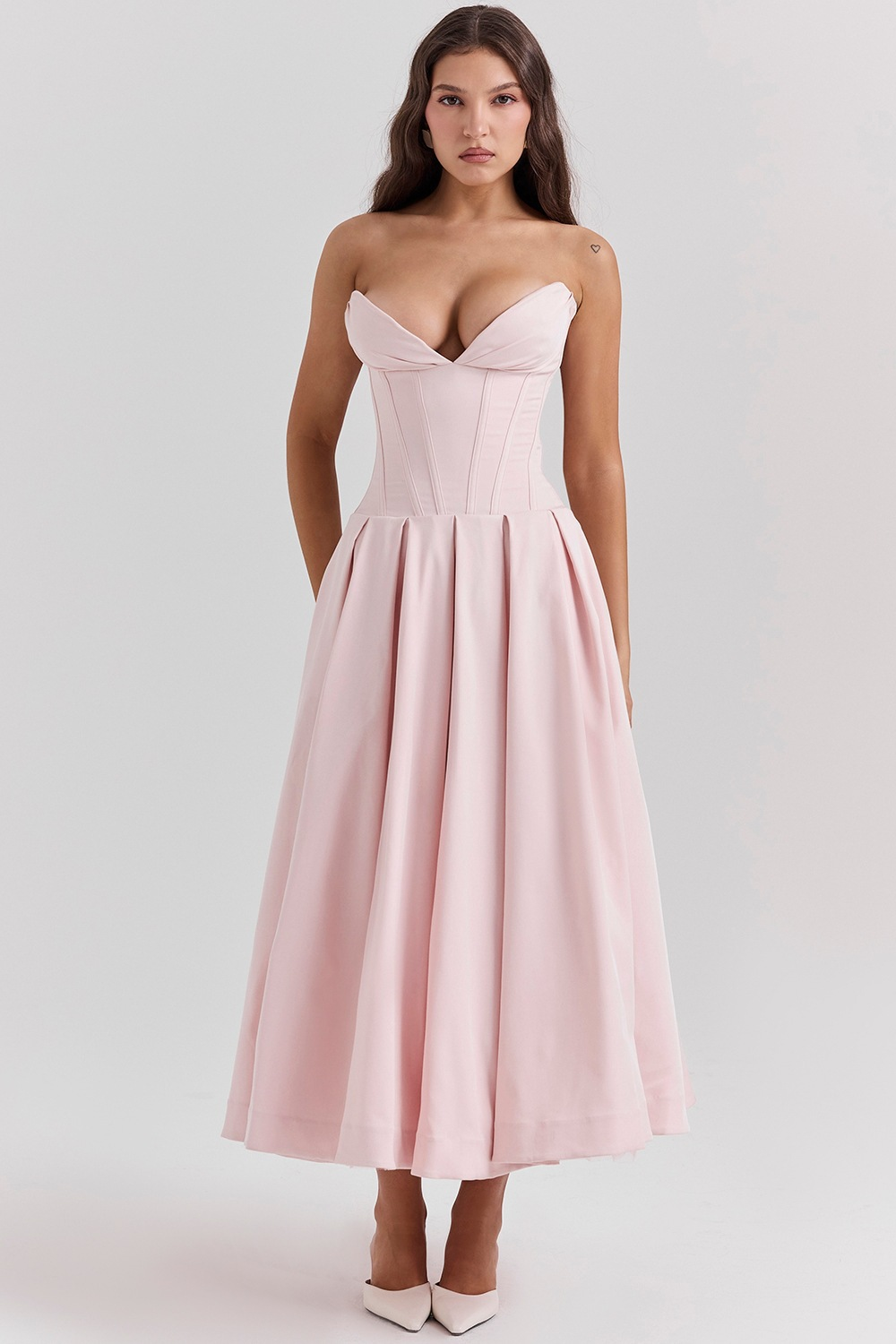 Livette - Strapless Corset Midi Dress