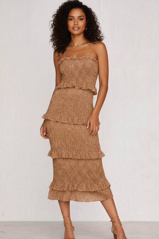 Meadows Dress - Brown Polka