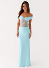 Infatuation Lace Maxi Dress - Turquoise
