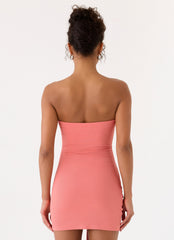 Jiliana Strapless Mini Dress - Coral