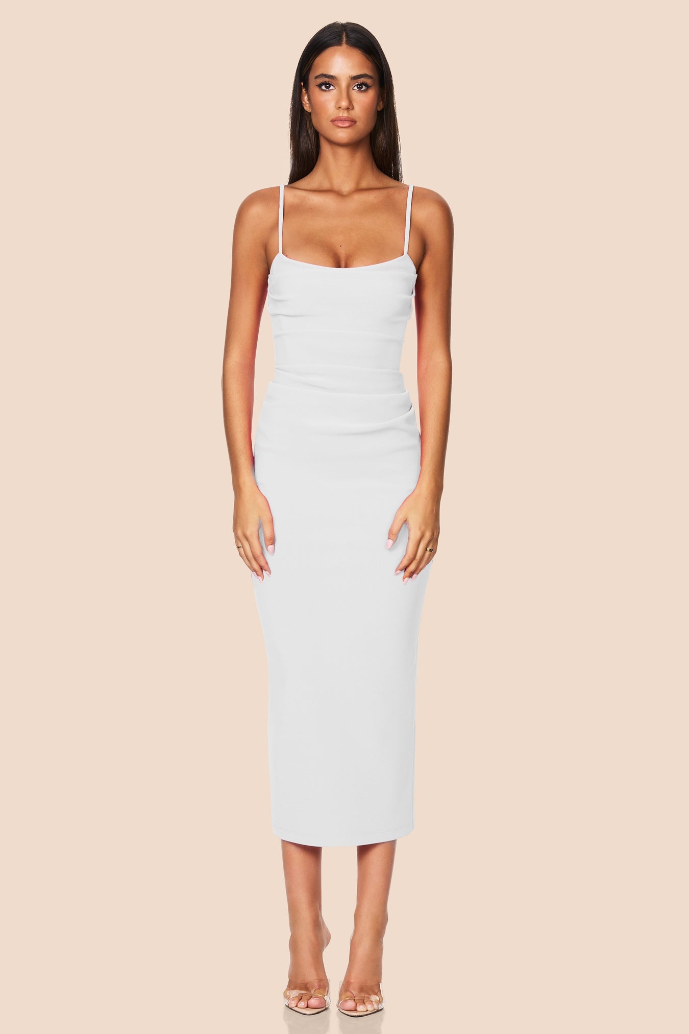 Nookie Tucked Tease Midi Dress - White
