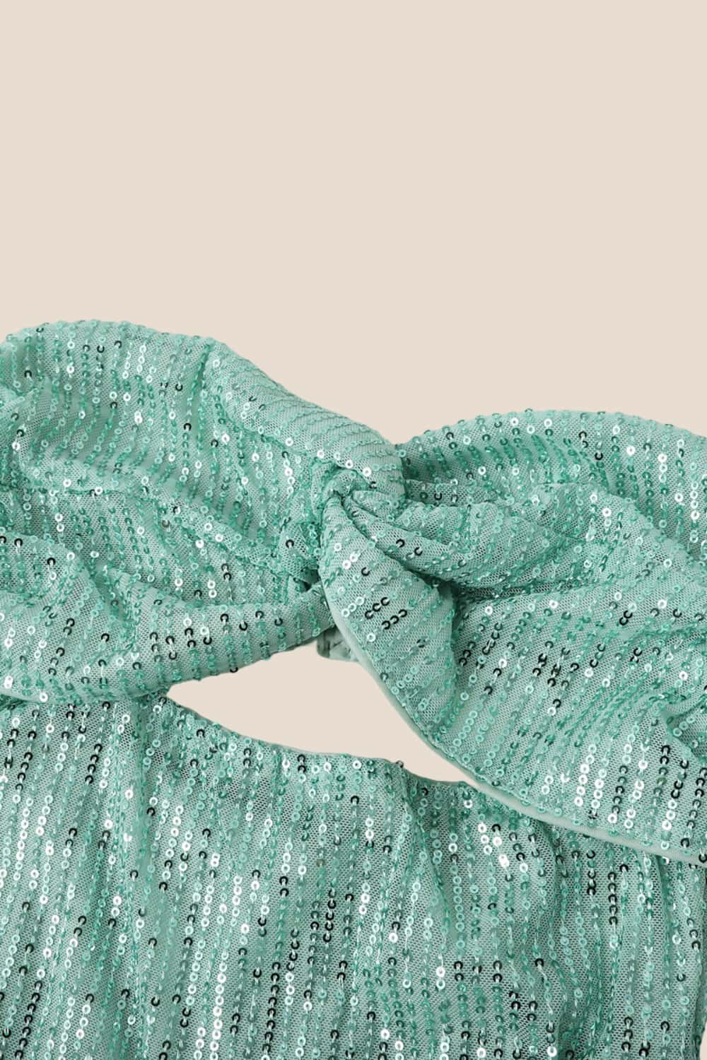 Green Sequin Twist Fitted Short Dress