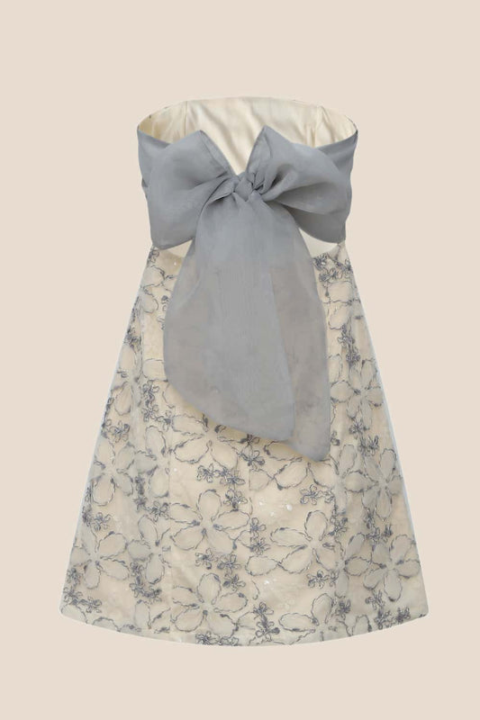 Floral Strapless A-line Short Dress