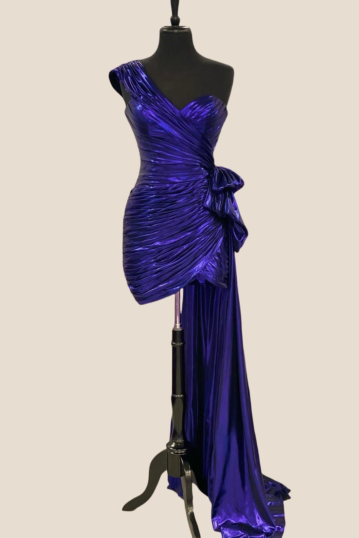 Green One Shoulder Ruched Short Dress