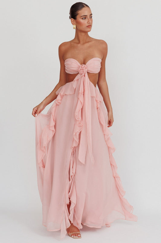 Livette - Cut-Out Ruffle Maxi Dress