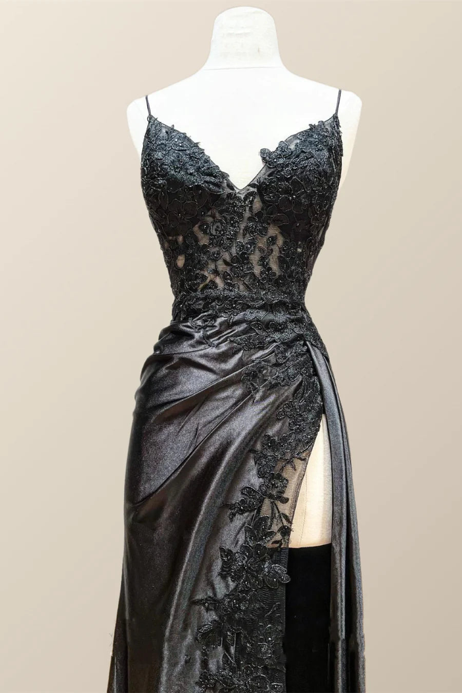 Green Appliques Mermaid Long Formal Dress