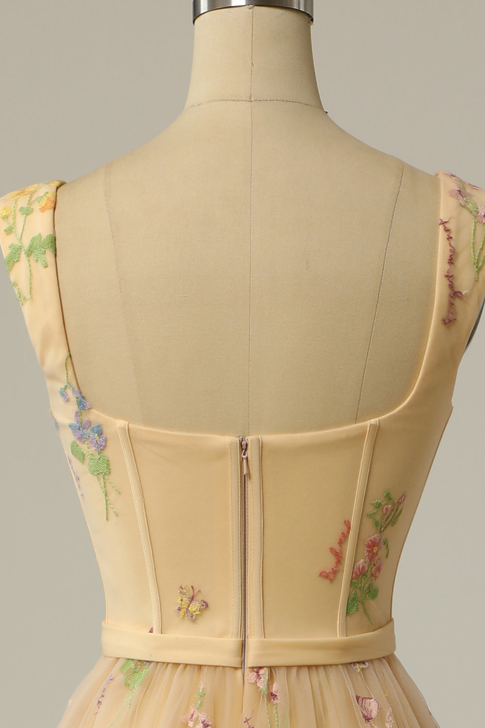 Green Embroidered A-line Midi Dress