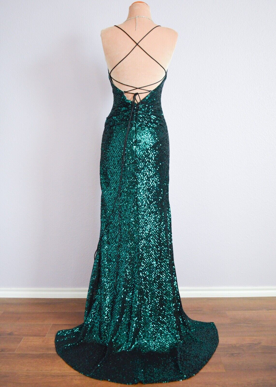Green Sequin Mermaid Long Party Dress