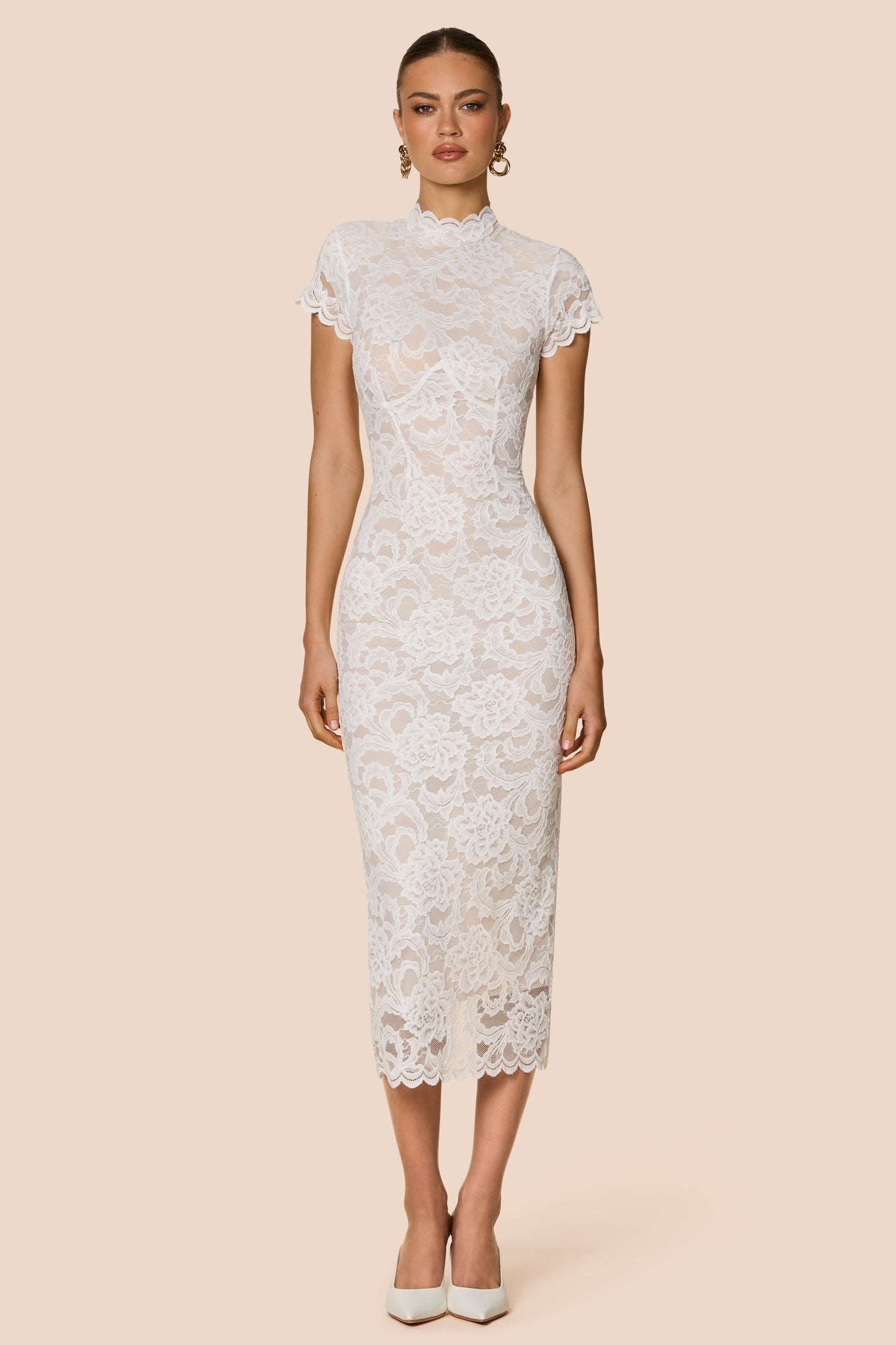 Nookie Alessia Midi Dress - Ivory