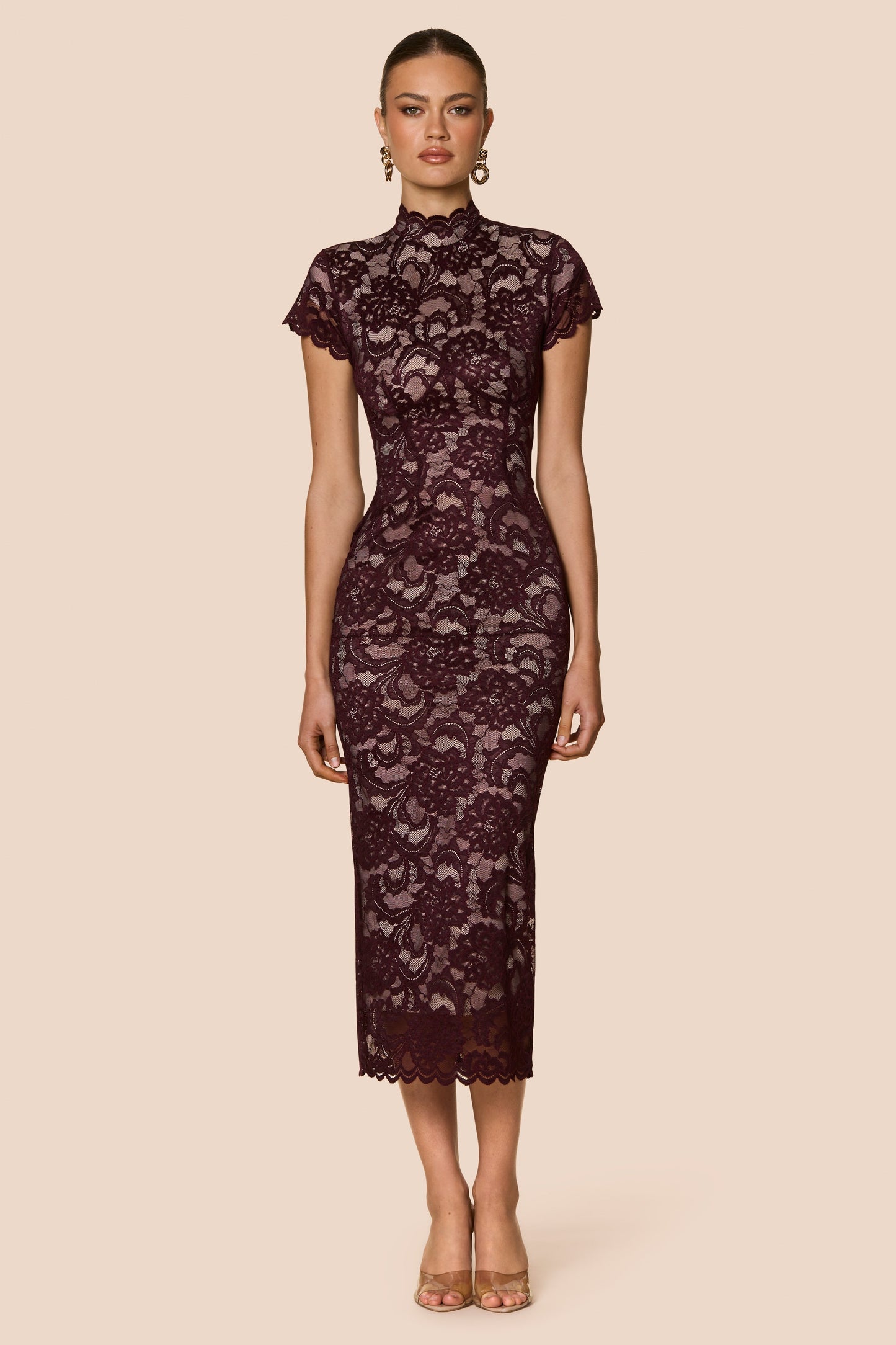 Nookie Alessia Midi Dress - Wine