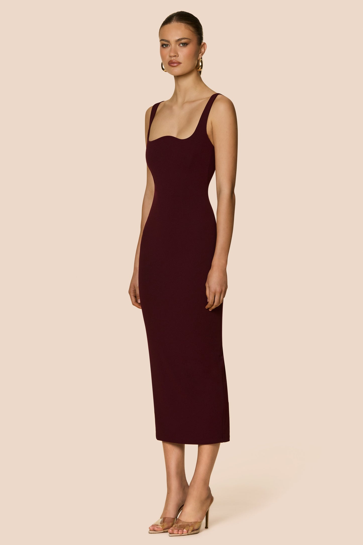 Nookie Elle Midi Dress - Wine