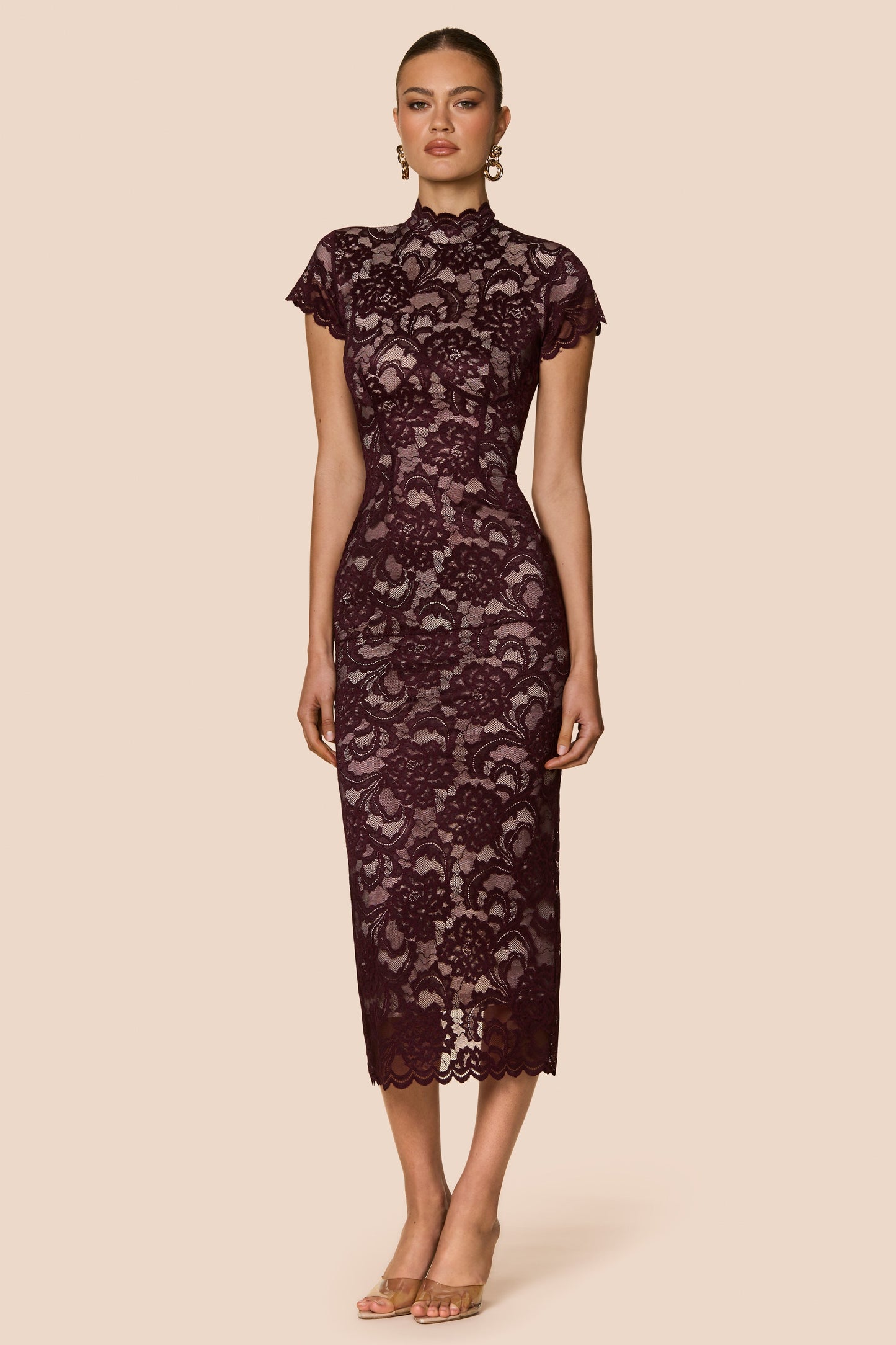 Nookie Alessia Midi Dress - Wine