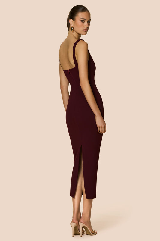 Nookie Elle Midi Dress - Wine