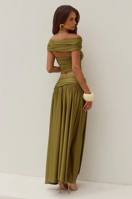 Nivali Maxi Skirt - Olive