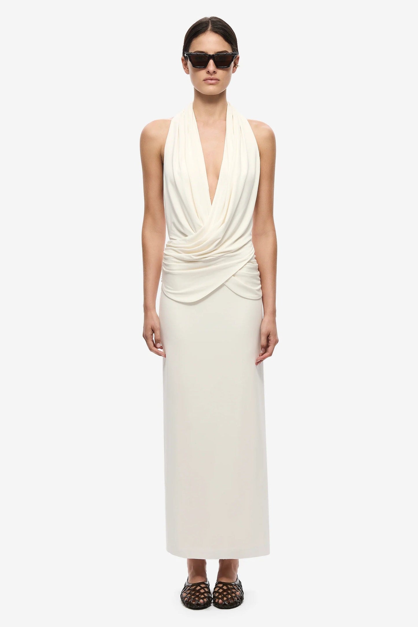 Misha Cabana Cupro Dress - Ivory