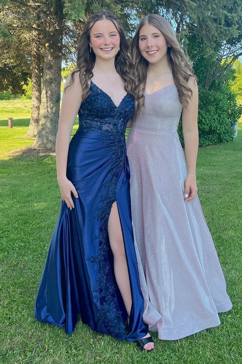 Green Appliques Mermaid Long Formal Dress